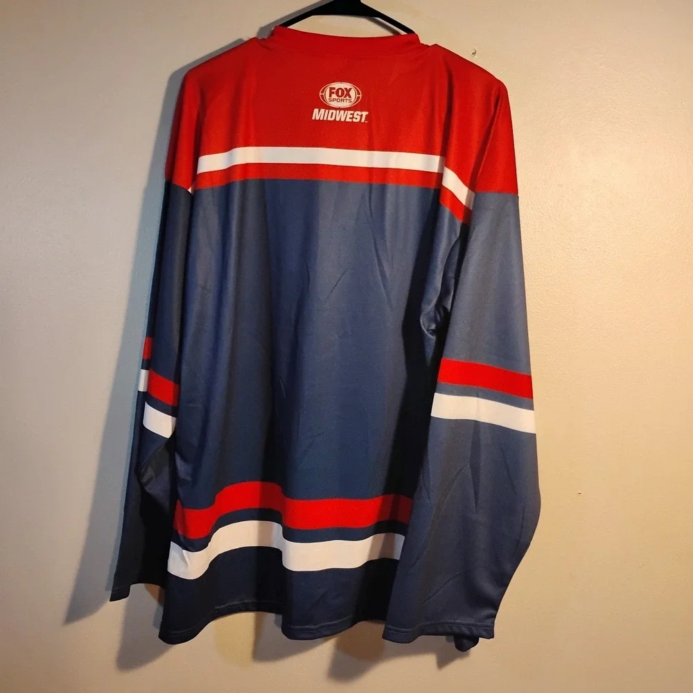 St. Louis Cardinals Men Jersey XL Fox Sports Midwest Blue Long Slvs Hockey Style